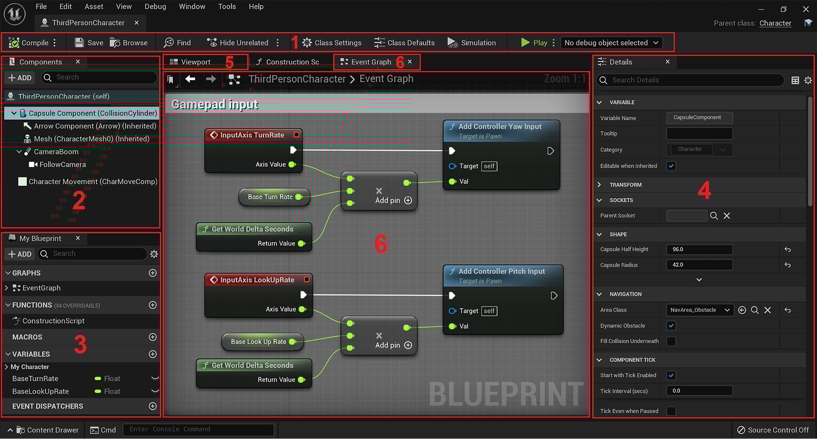 Figure 1.8 – Blueprint Editor panels
